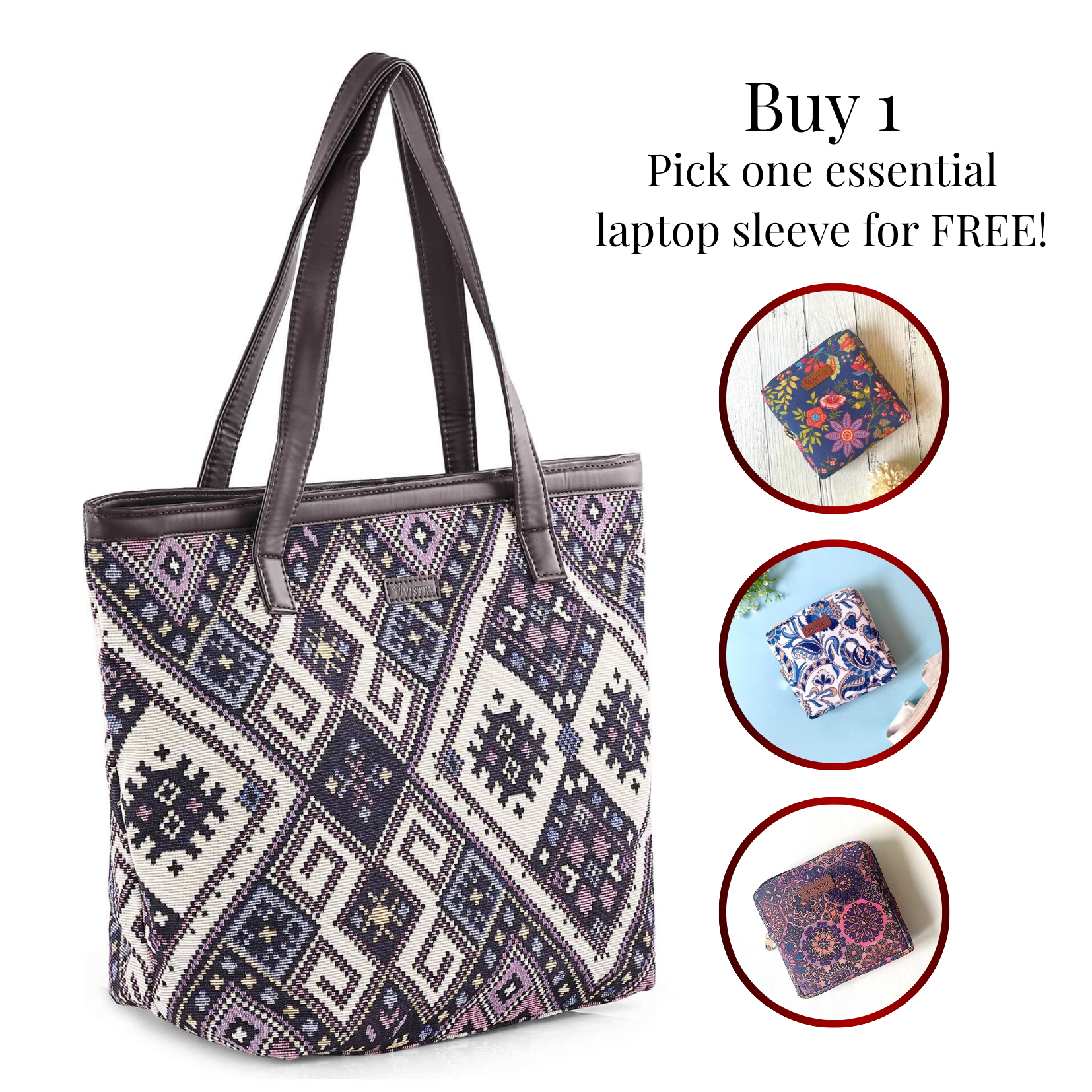 Women Handmade Jacquard All Purpose Tote Bag for Daily Carry - Geometric Galaxy