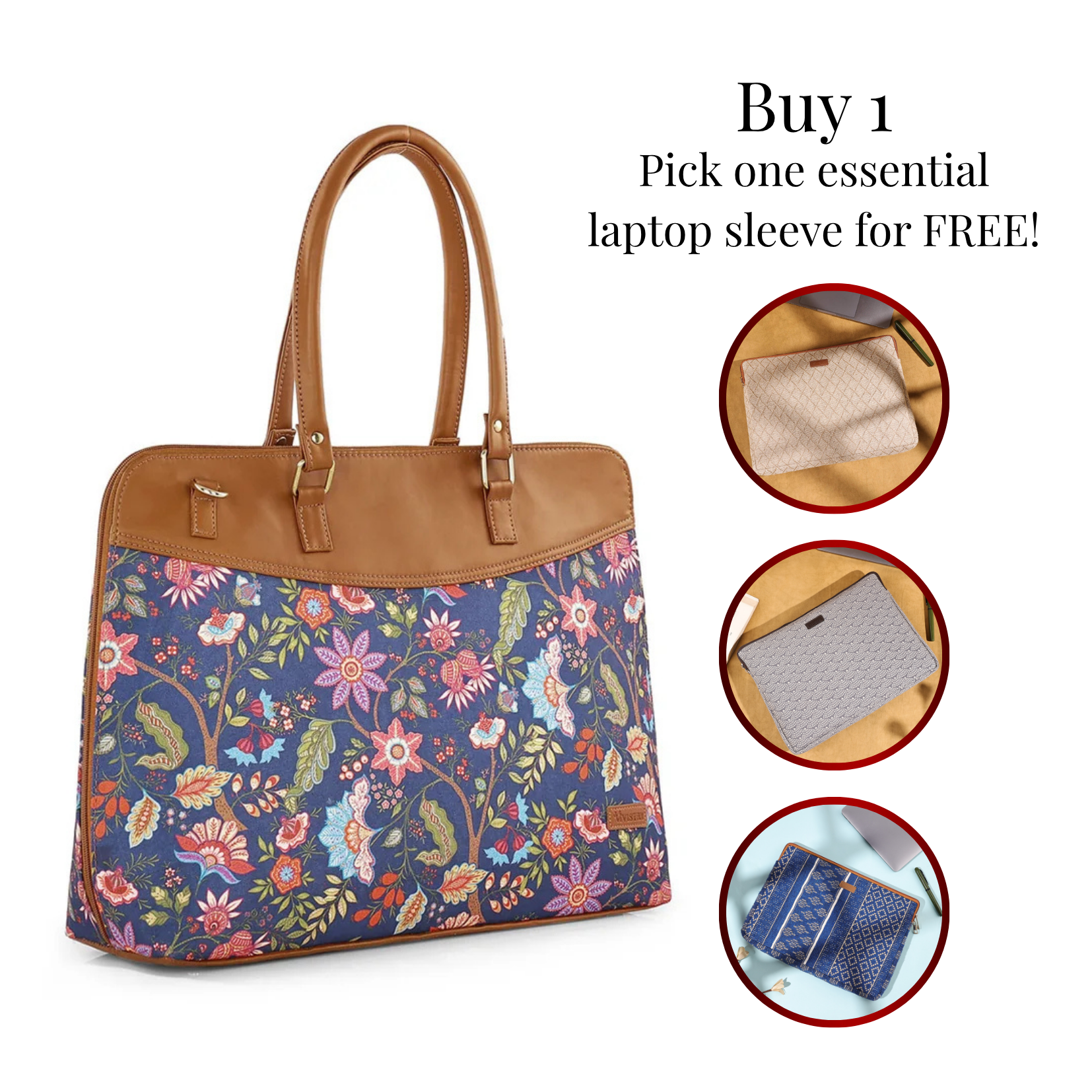 Women Classic Laptop Tote Bag with Vegan Leather Details for Work & Office - Vera Bella