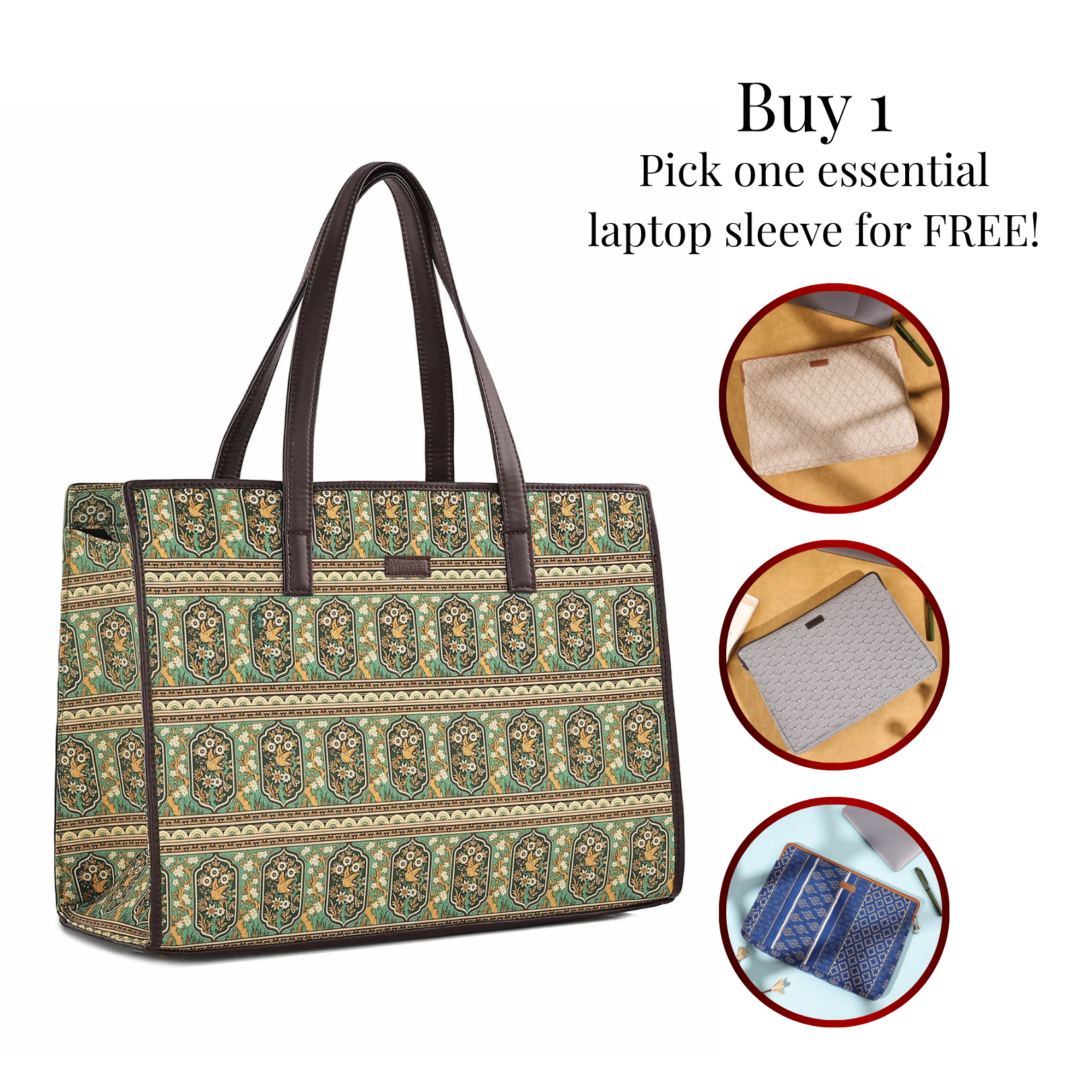 Women Handcrafted Laptop Tote Bag for Work & Office - Emerelle Grove