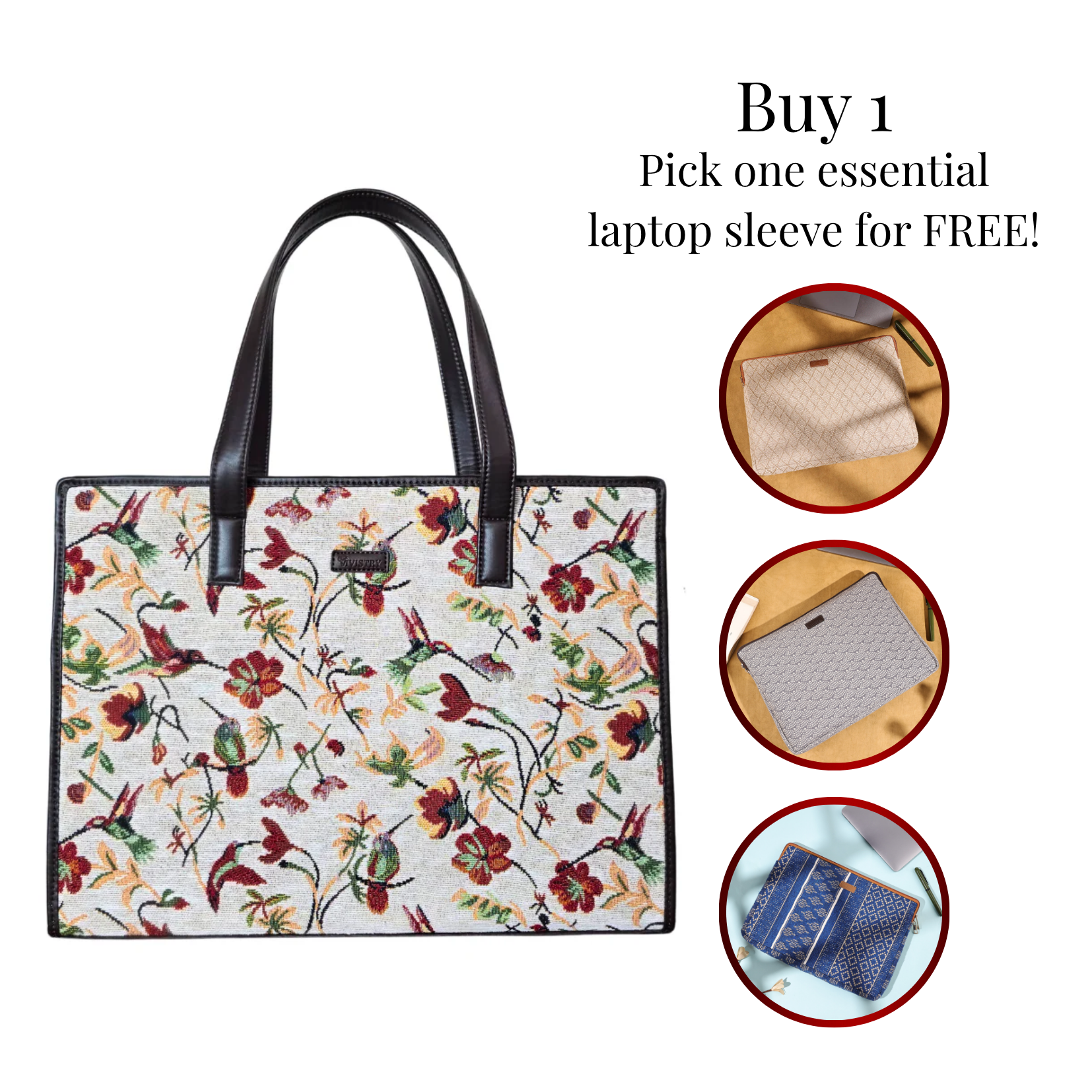 Women Handcrafted Laptop Tote Bag for Work & Office - Velrora Grace