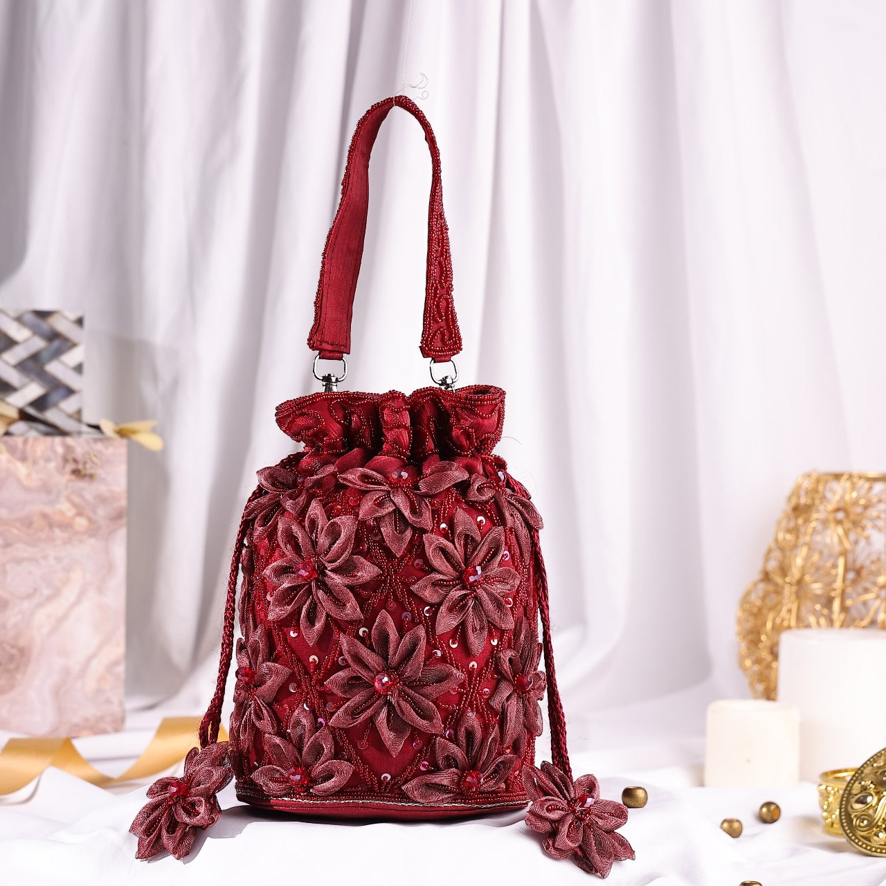 Royale Bloom Potli Deep Red