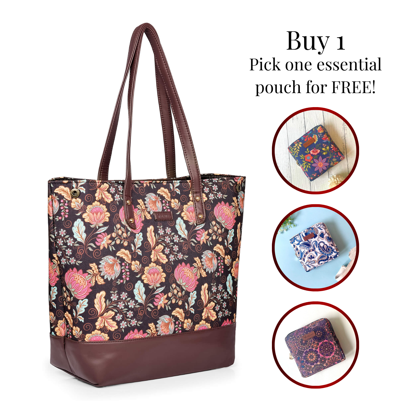 Women Handmade City Tote Bag for Work & Everyday Use - Noir Botanica