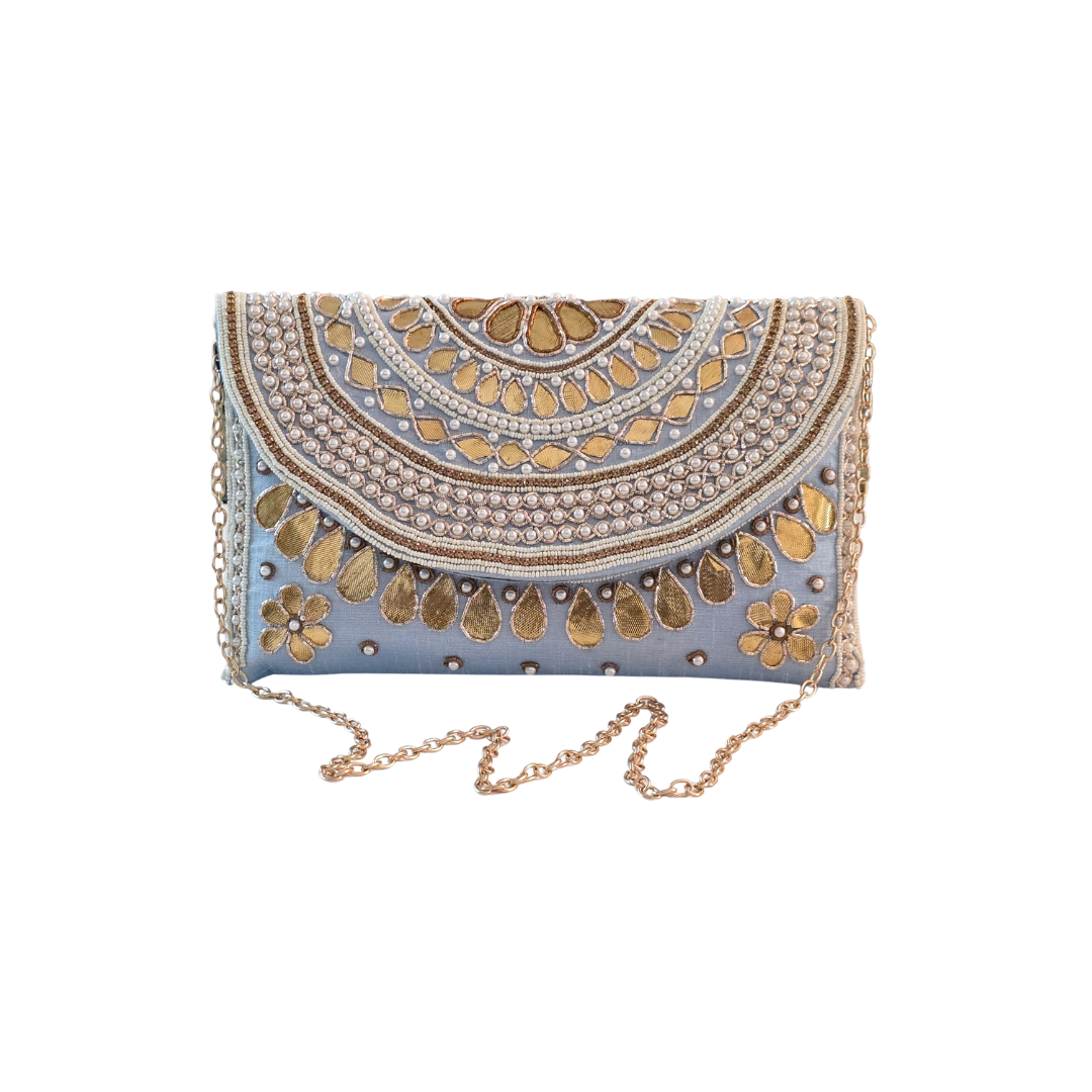 Meher Clutch Bag - Mist Blue
