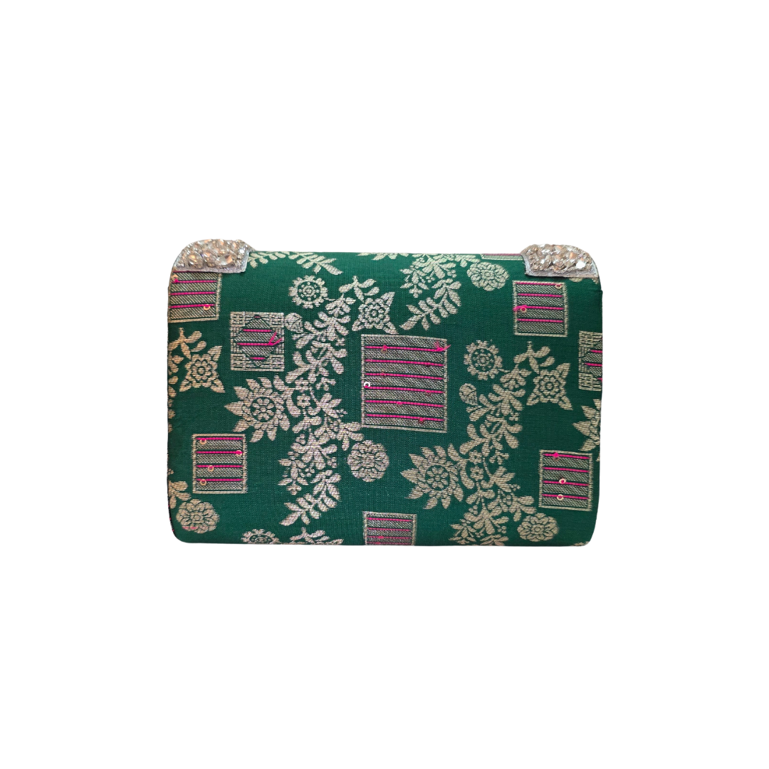 Noor Clutch Bag - Emerald Bloom