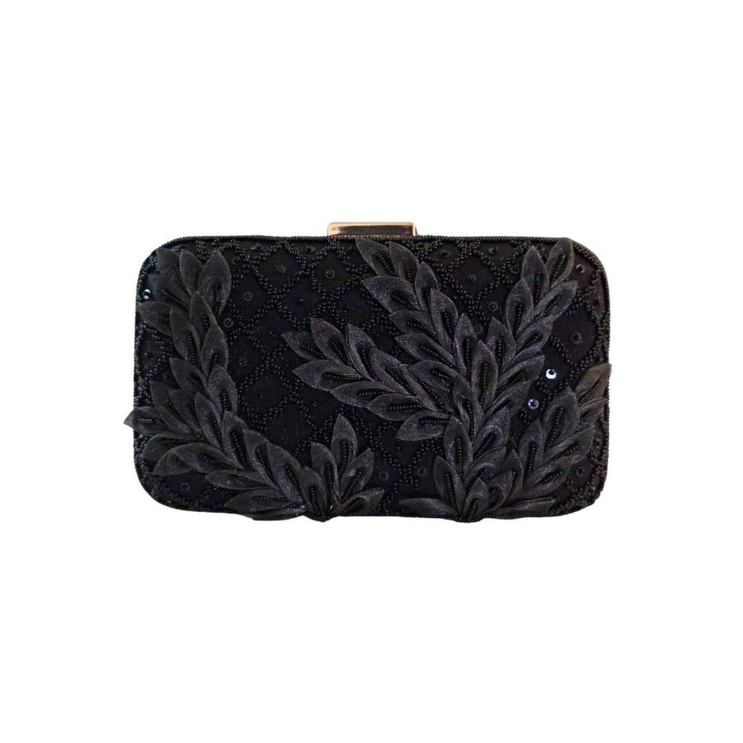 Aira Clutch Bag - Noir Bloom