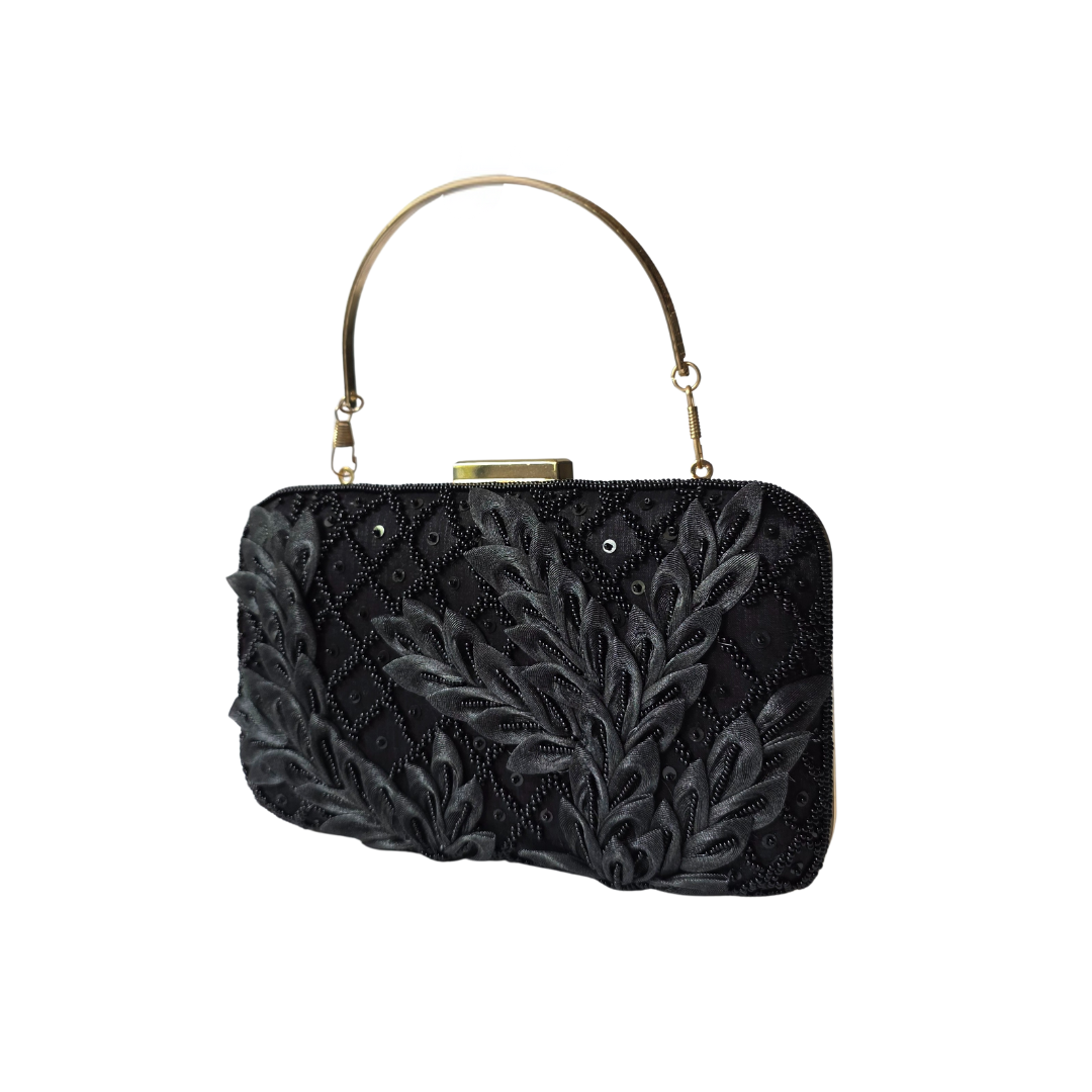 Aira Clutch Bag - Noir Bloom