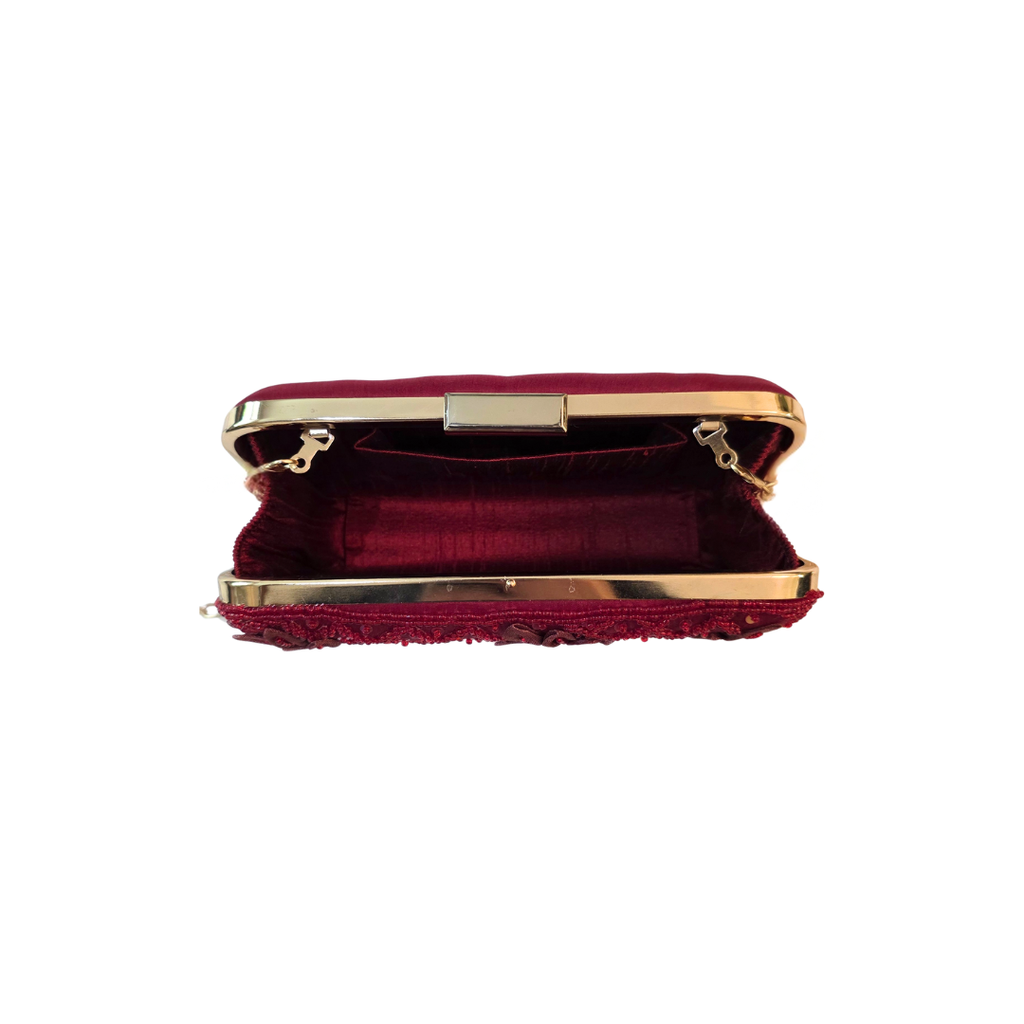 Aira Clutch Bag - Crimson Bloom