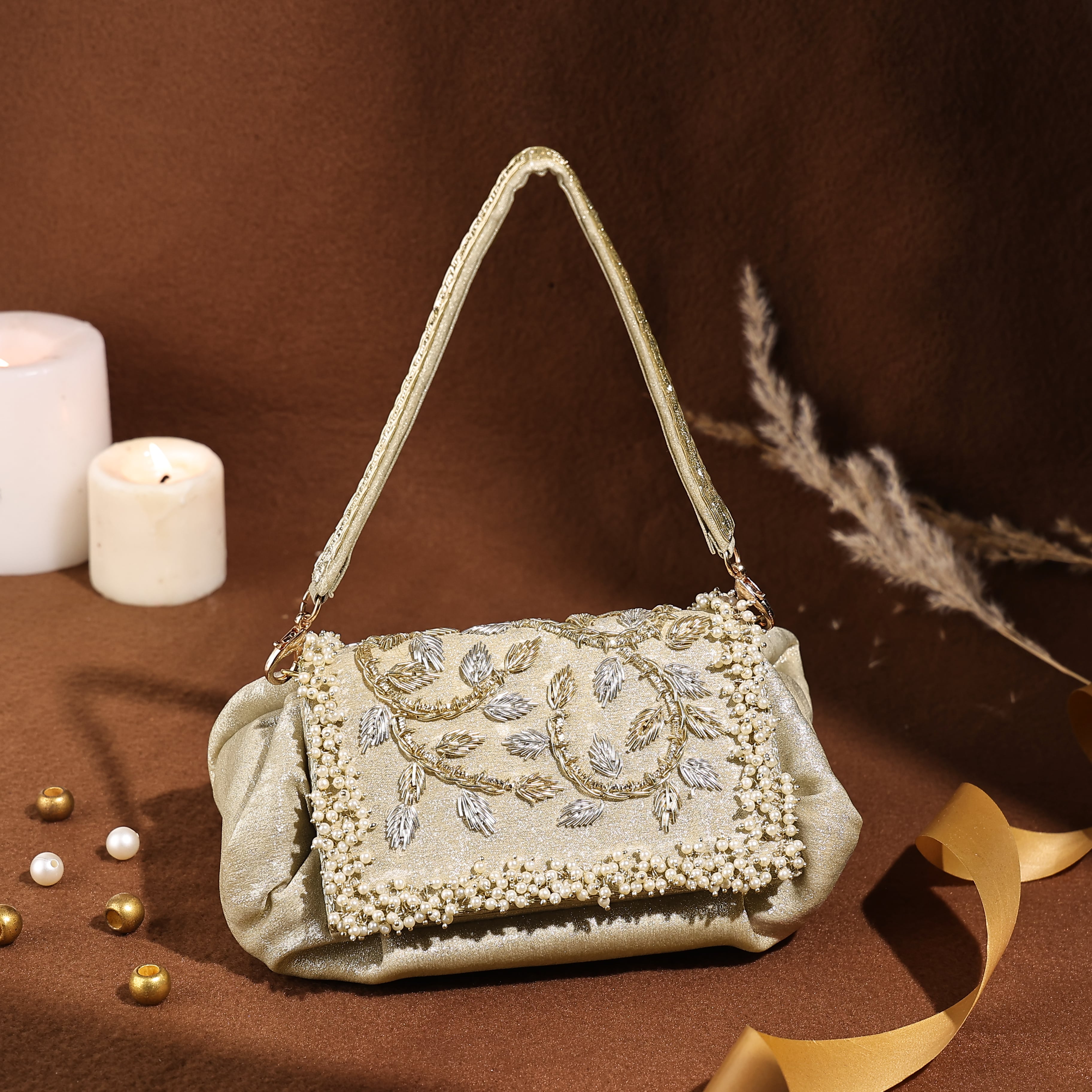 Anya Plush Clutch - Golden Glow