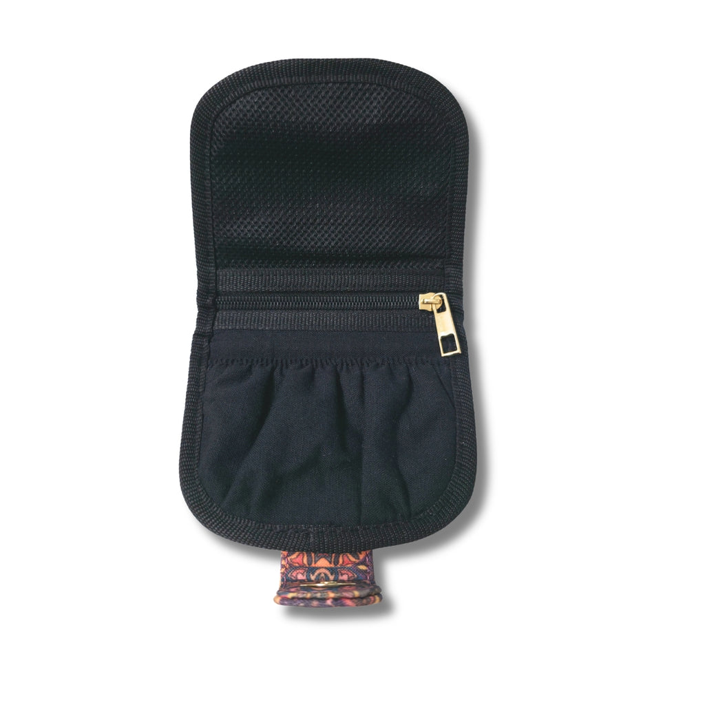 Women Handmade Canvas Compact Foldable Wallet - Plum Matrix