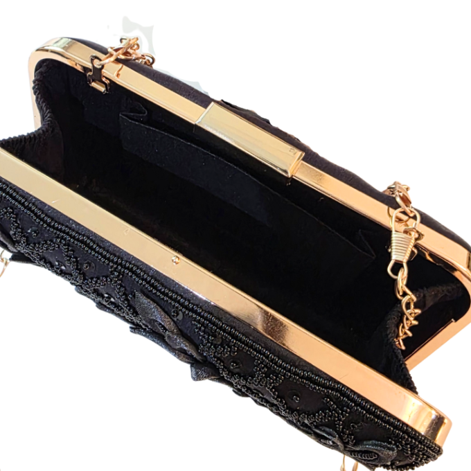 Black_Embroidered_Clutch_Bag_Wedding_Party_Wear_with_handle - Vivistry