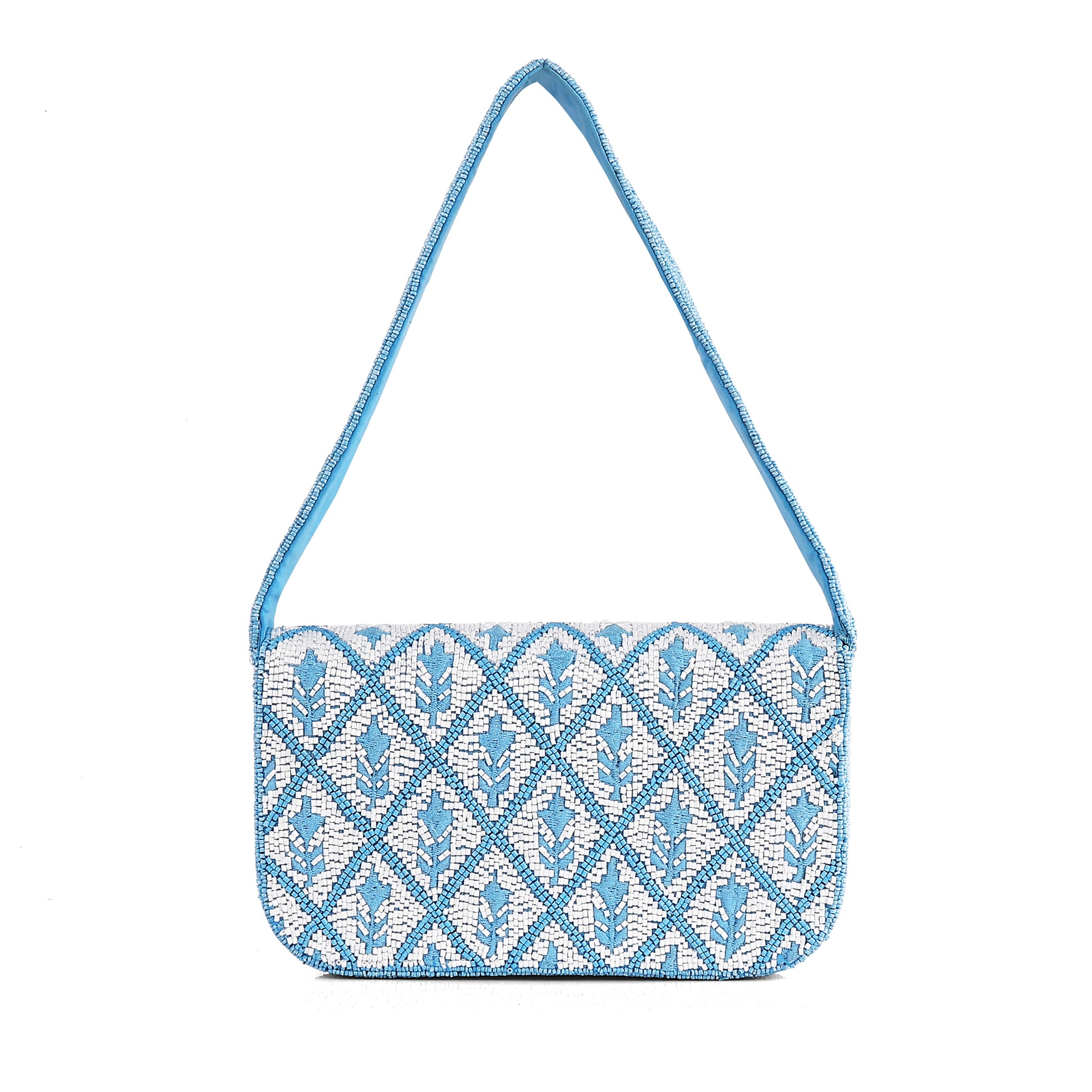 Blue Mirage Beaded Shoulder Bag