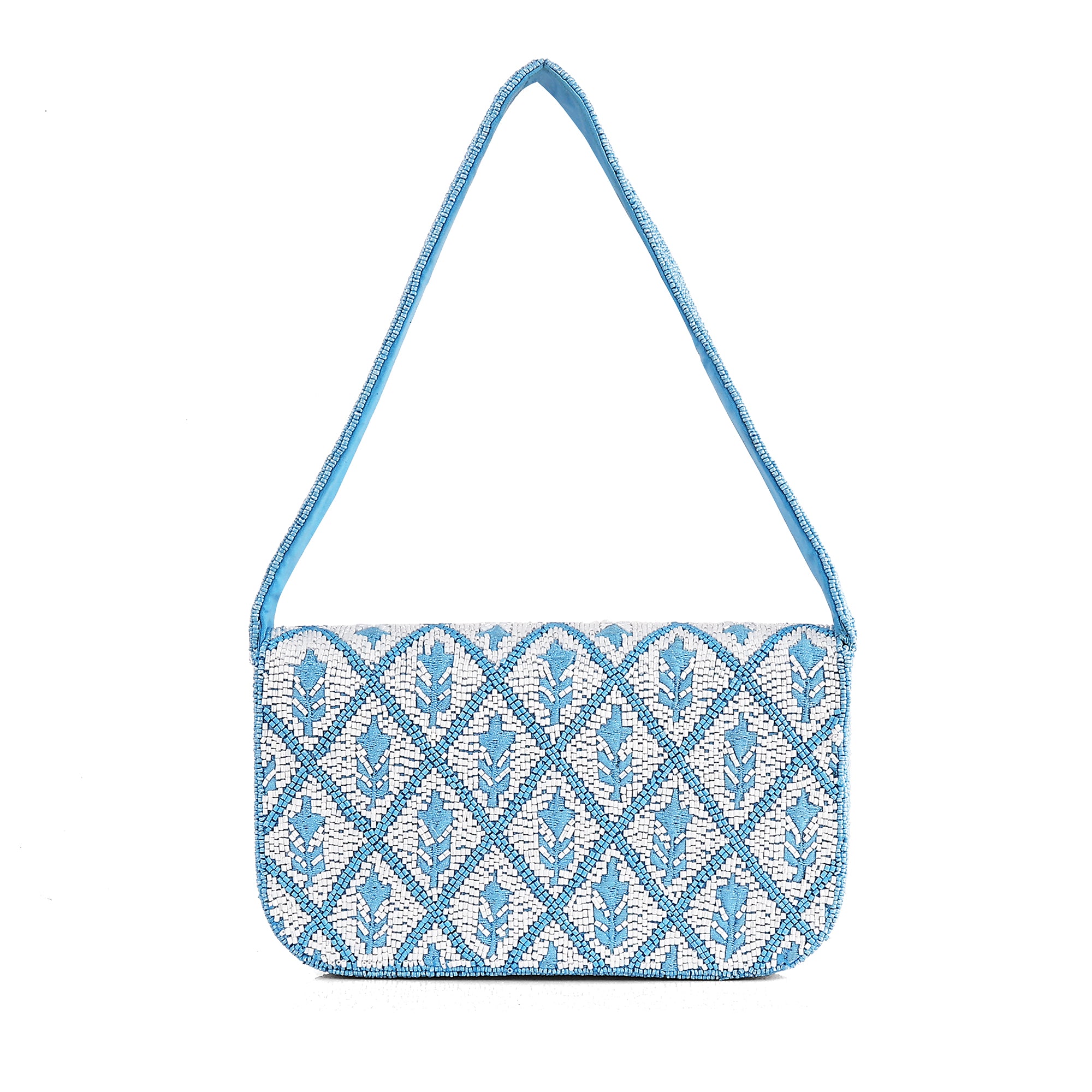 Blue Mirage Beaded Shoulder Bag