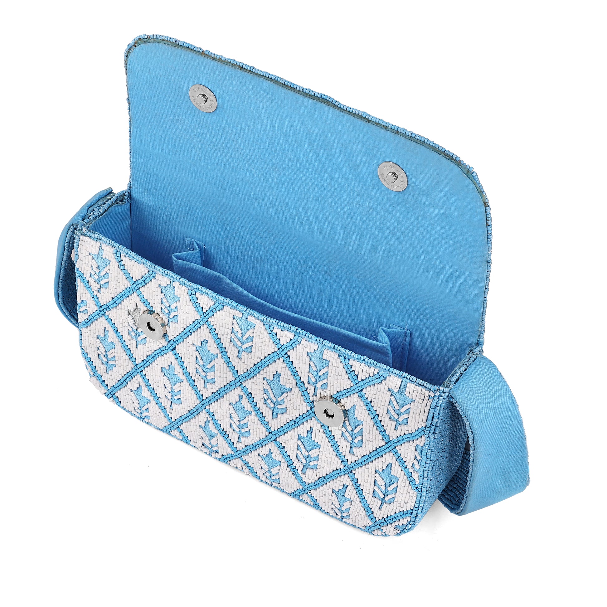Blue Mirage Beaded Shoulder Bag