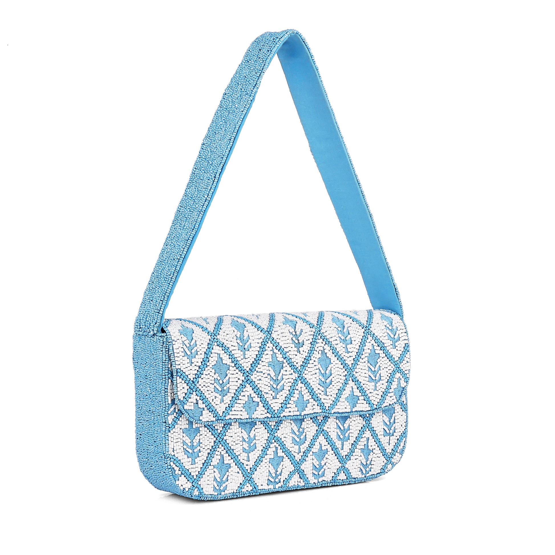 Blue Mirage Beaded Shoulder Bag