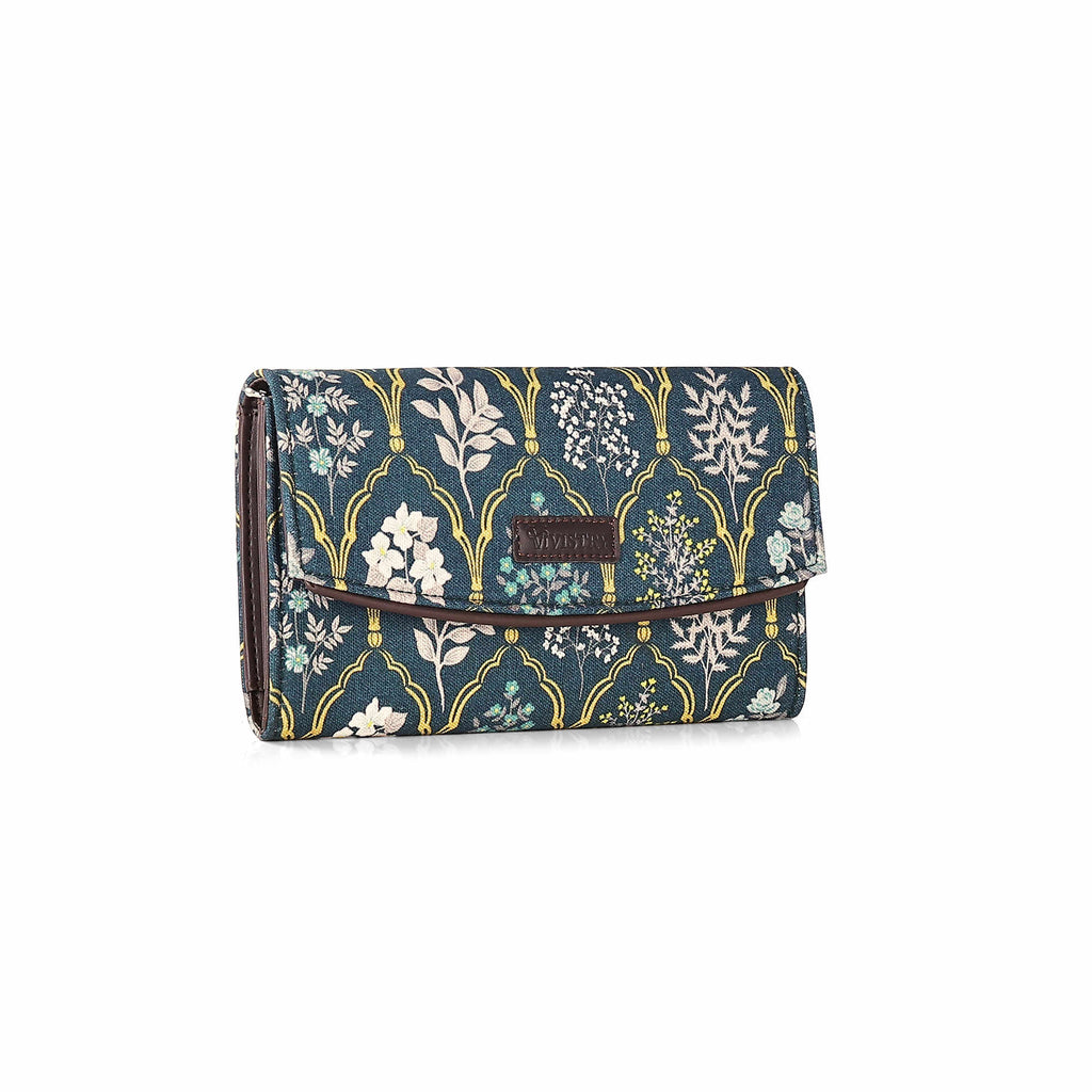Blue Trellis Women’s Printed Flap Wallet - Vivistry