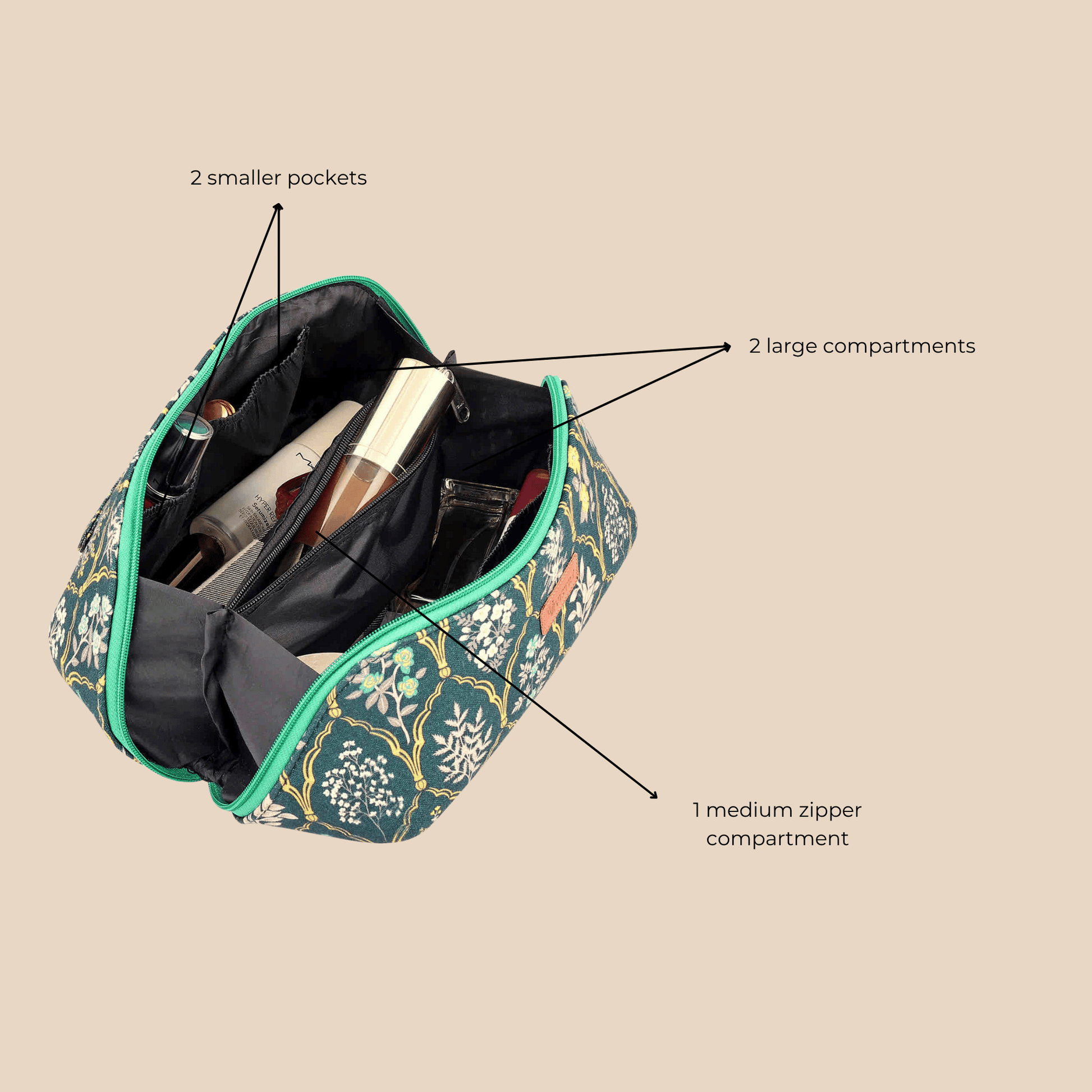Blue Trellis Carryall Vanity Case - Vivistry