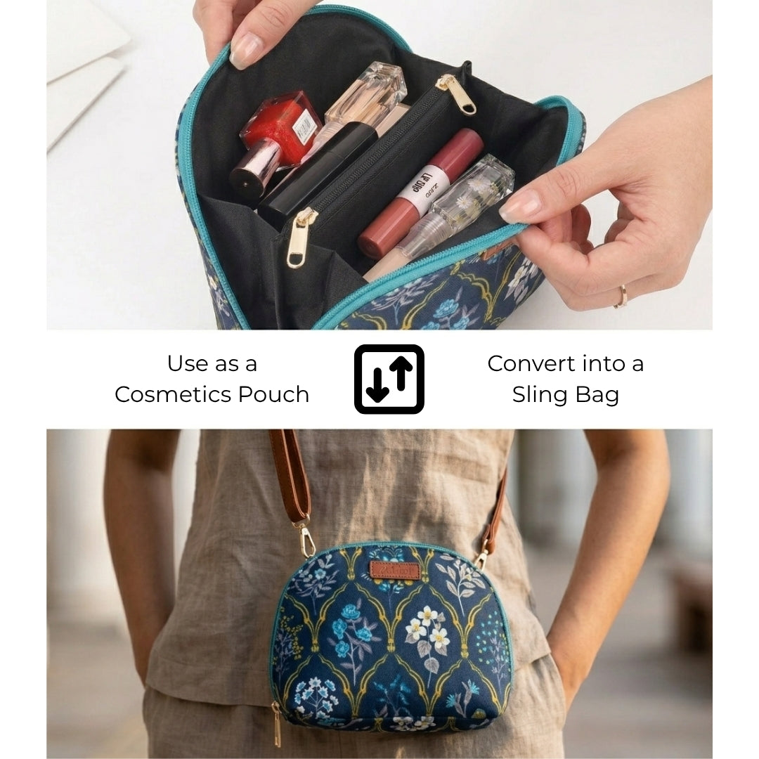 Blue Trellis Convertible Pouch Sling Bag