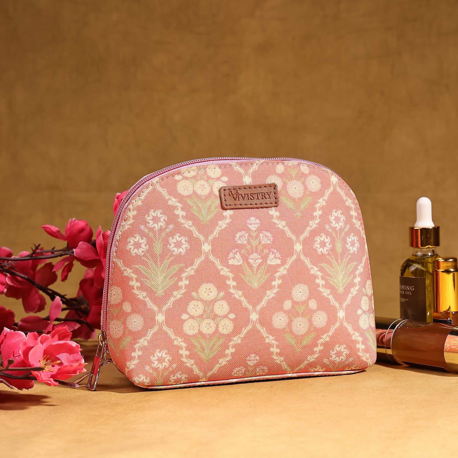 Blush Trellis Nimble Cosmetics Pouch - Vivistry