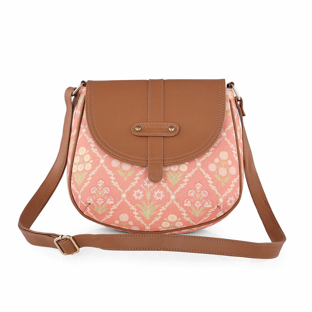 Blush Trellis Saddle Sling Bag - Vivistry