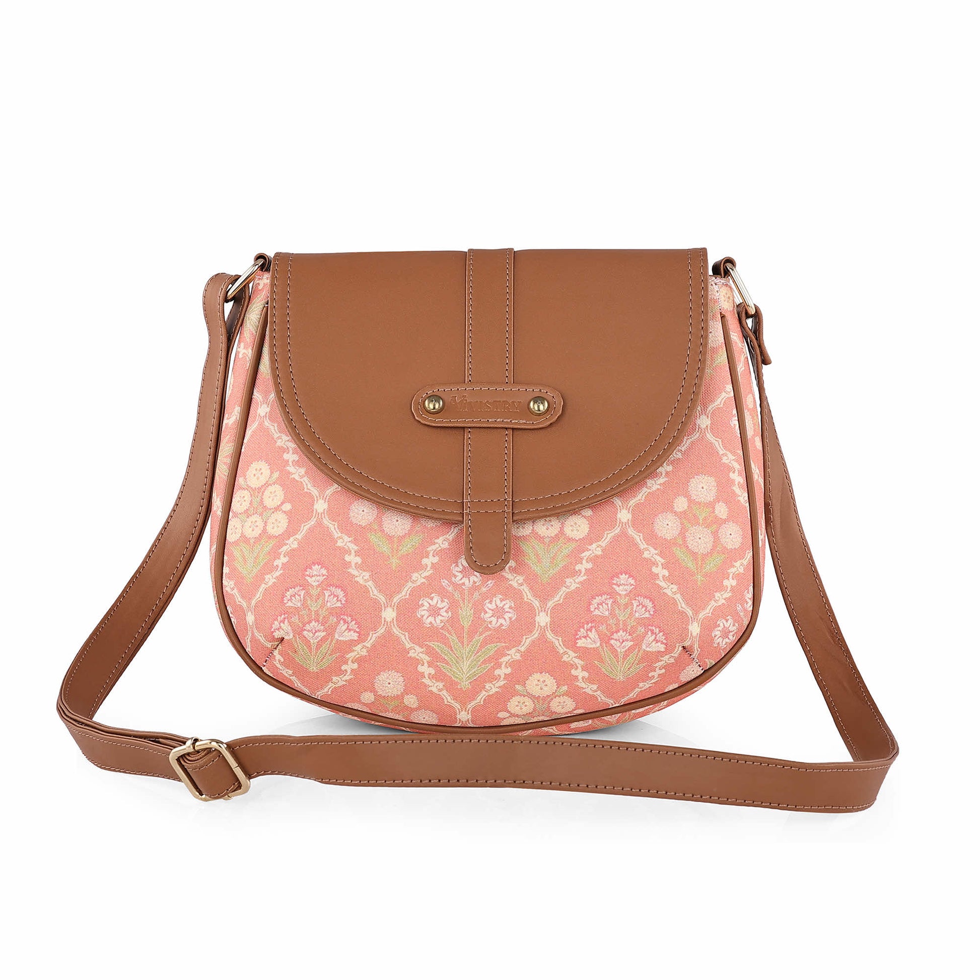 Blush Trellis Saddle Sling Bag - Vivistry