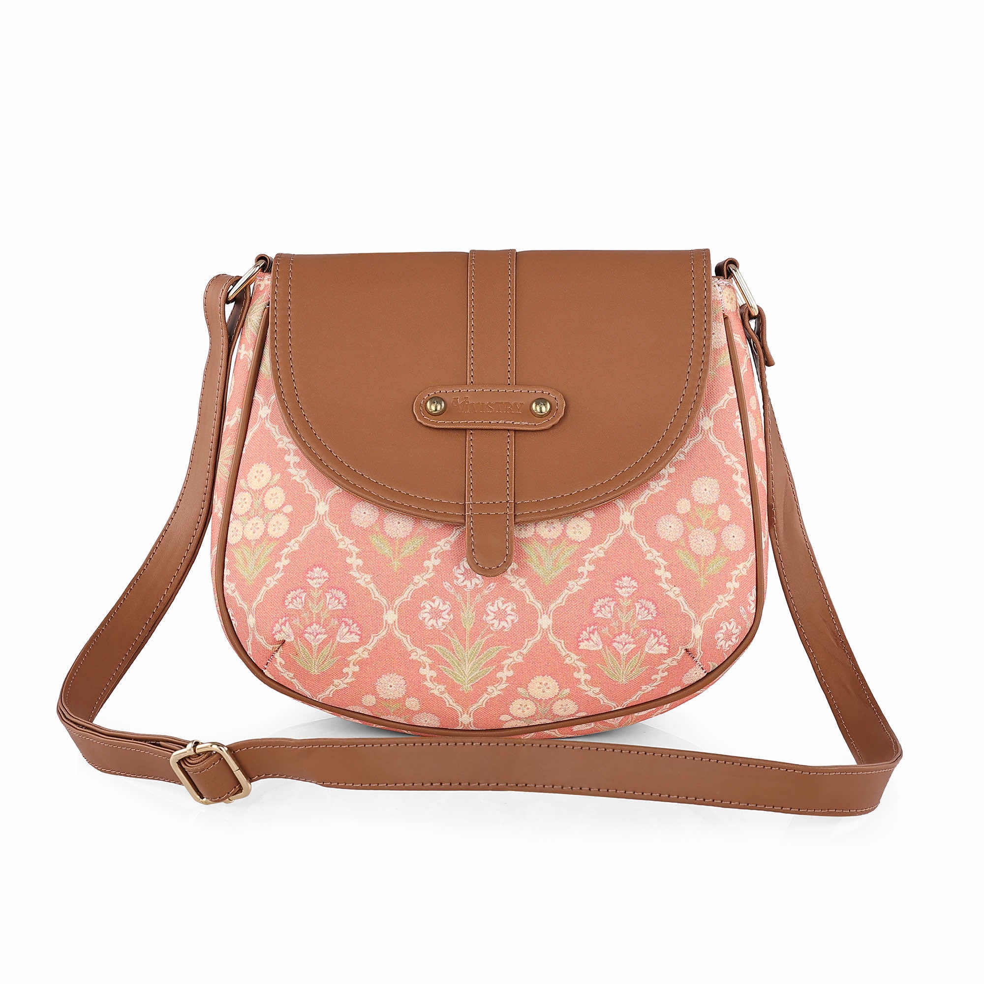 Blush Trellis Saddle Sling Bag - Vivistry