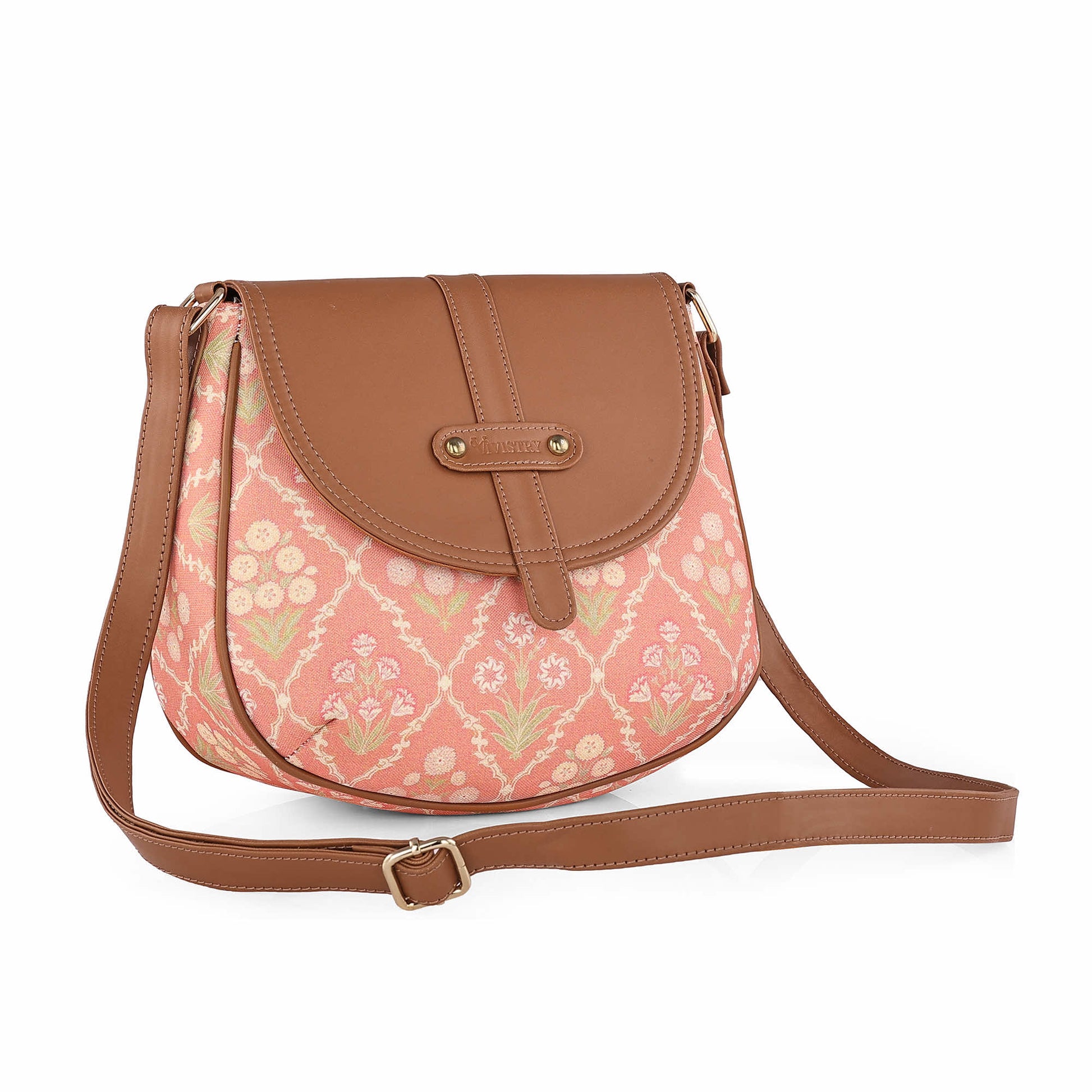 Blush Trellis Saddle Sling Bag - Vivistry