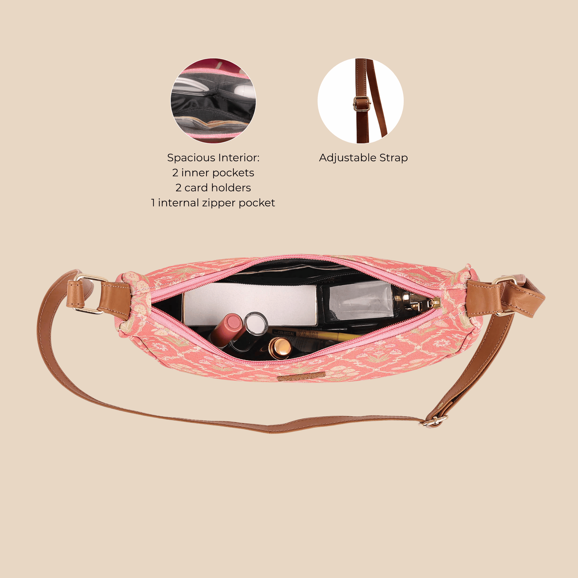 Blush Trellis Luna Sling Bag - Vivistry