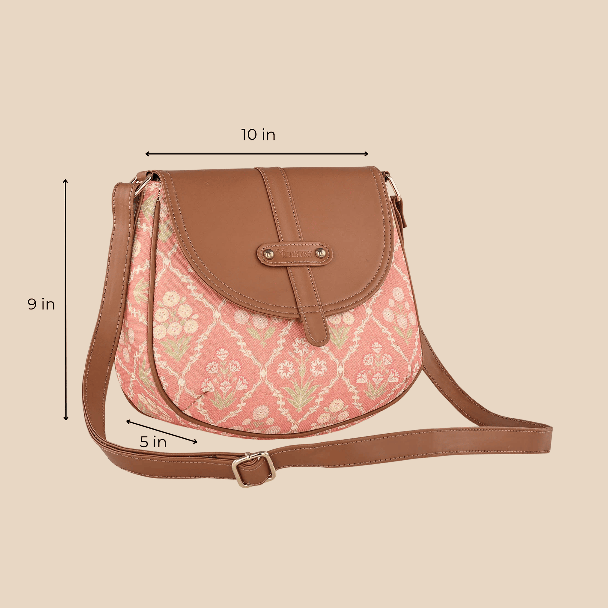 Blush Trellis Saddle Sling Bag - Vivistry