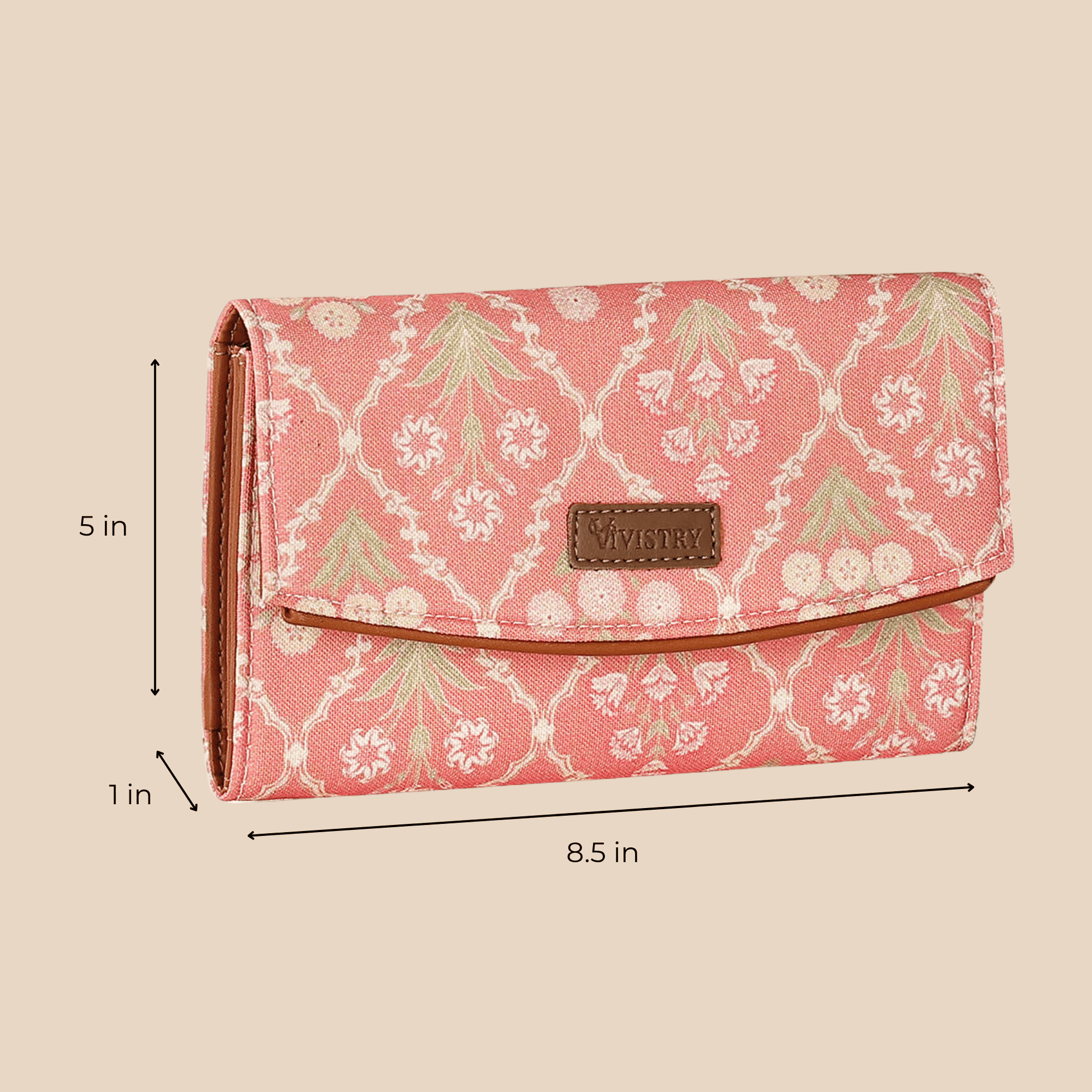 Blush Trellis Women’s Printed Flap Wallet - Vivistry