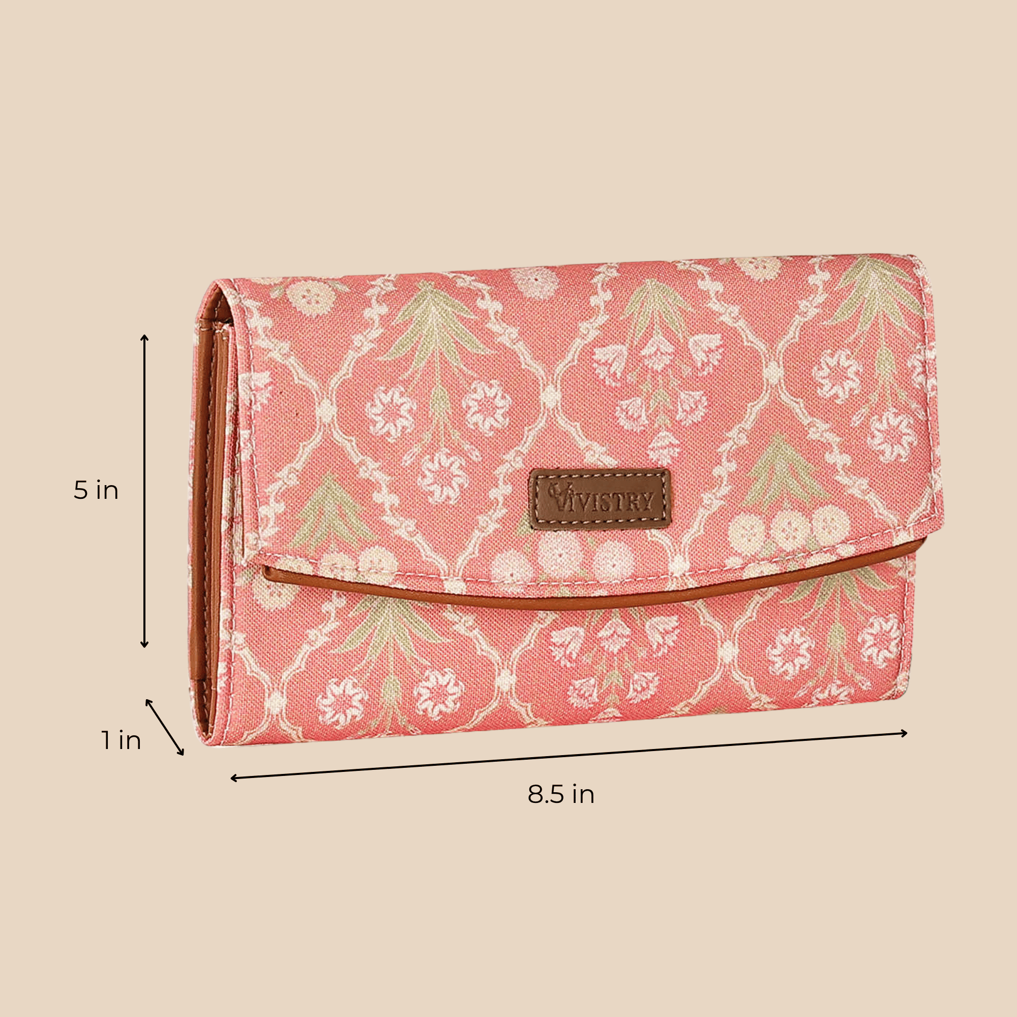 Blush Trellis Women’s Printed Flap Wallet - Vivistry