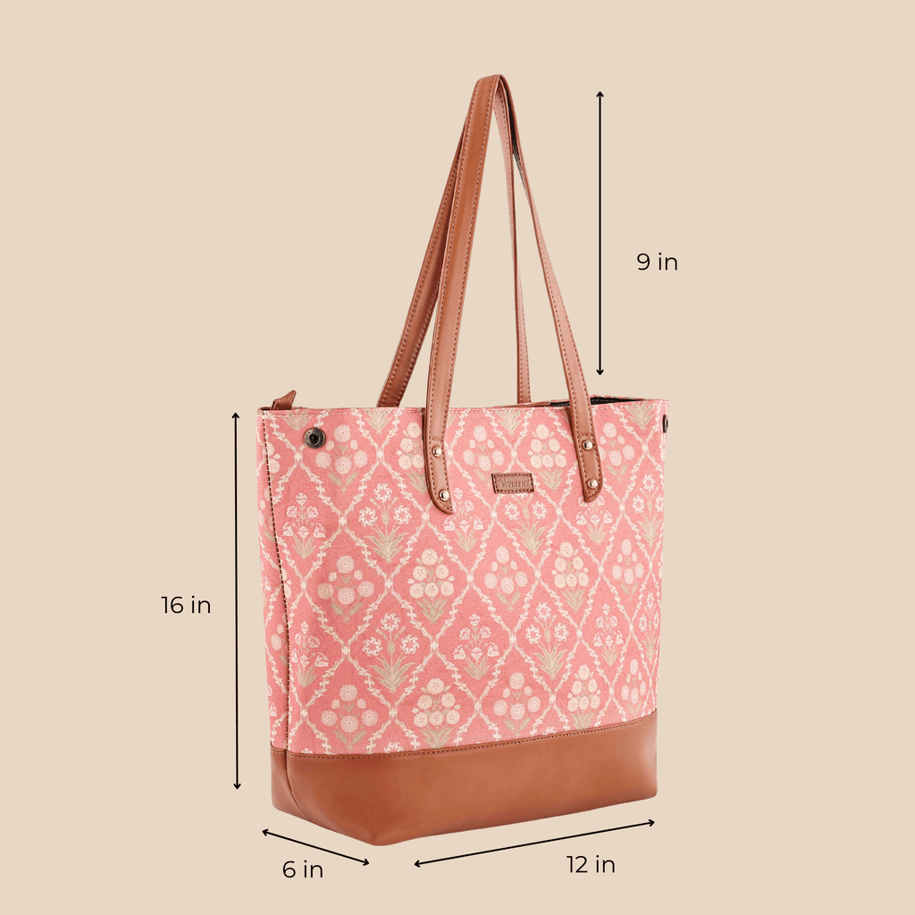 Blush Trellis Classic City Tote - Vivistry