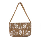 Caramel Paisley Beaded Shoulder Bag