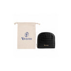 Compact Croco Zip Around Wallet – Noir