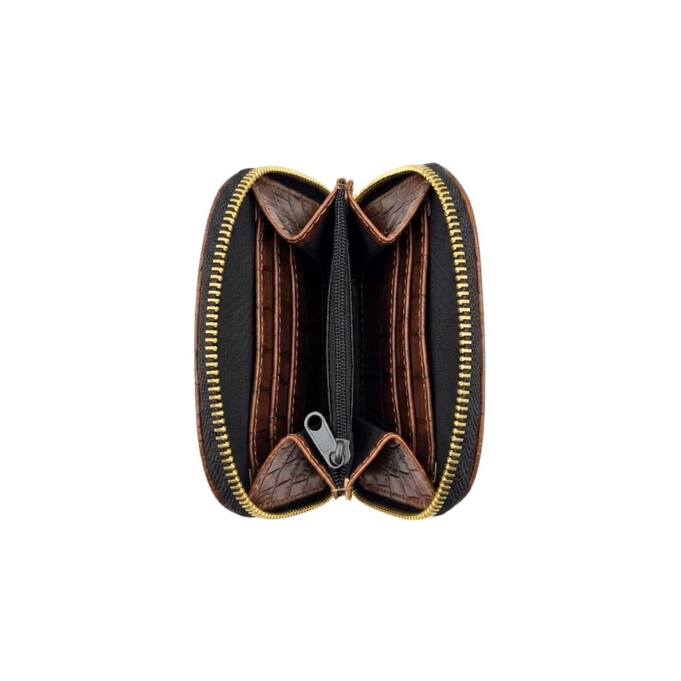 Compact Croco Zip Around Wallet for Women | Vegan Leather Wallet