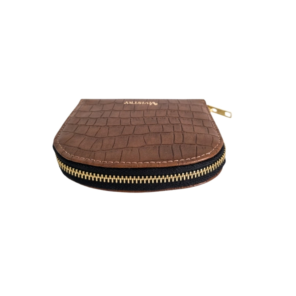 Compact Croco Zip Around Wallet – Dune