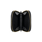 Compact Croco Zip Around Wallet – Noir