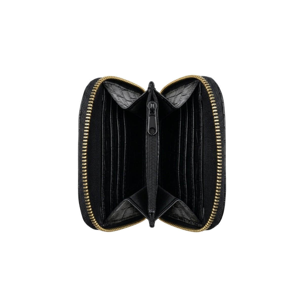 Compact Croco Zip Around Wallet for Women | Vegan Leather Wallet 