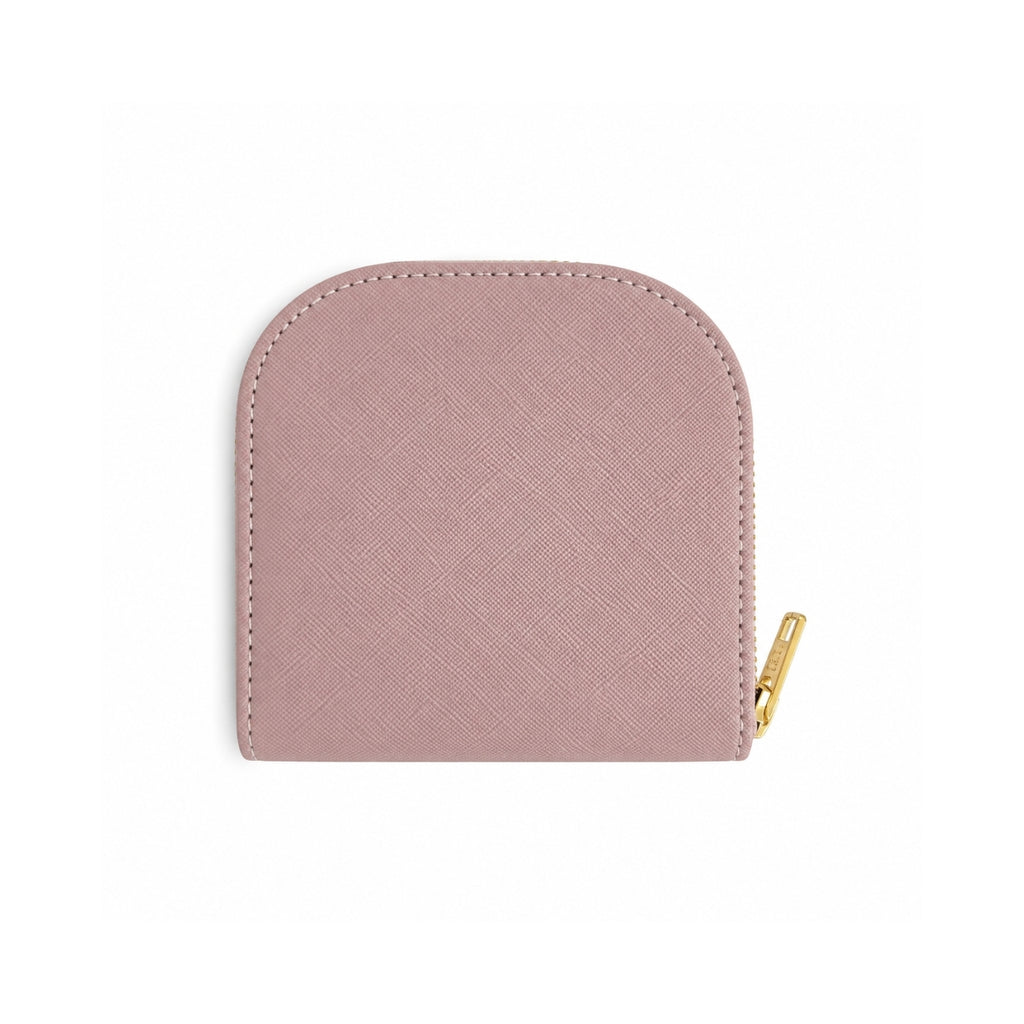 Compact Textured Zip Around Wallet - Blush