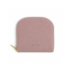 Compact Textured Zip Around Wallet - Blush