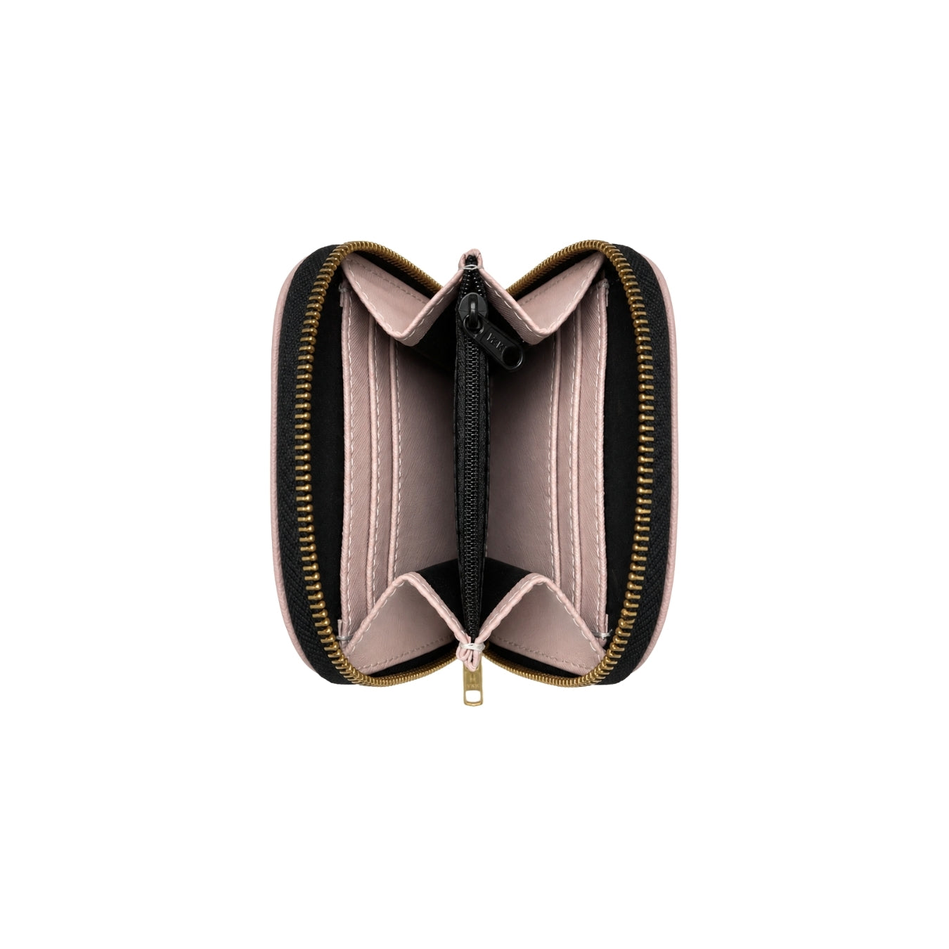 Compact Textured Zip Around Wallet - Blush