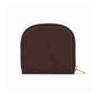 Compact Textured Zip Around Wallet - Espresso