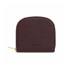 Compact Textured Zip Around Wallet - Espresso