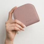 Compact Textured Zip Around Wallet - Blush