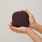 Compact Textured Zip Around Wallet - Espresso