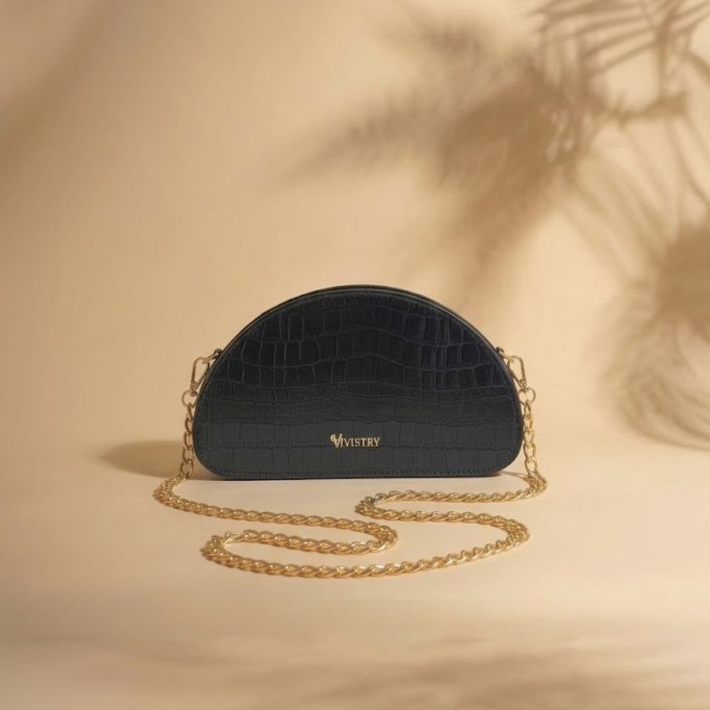 D-Shaped Sling Bag - Raven