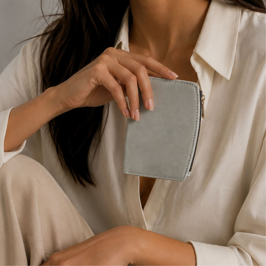 Compact Bi-Fold Wallet – Ash Grey
