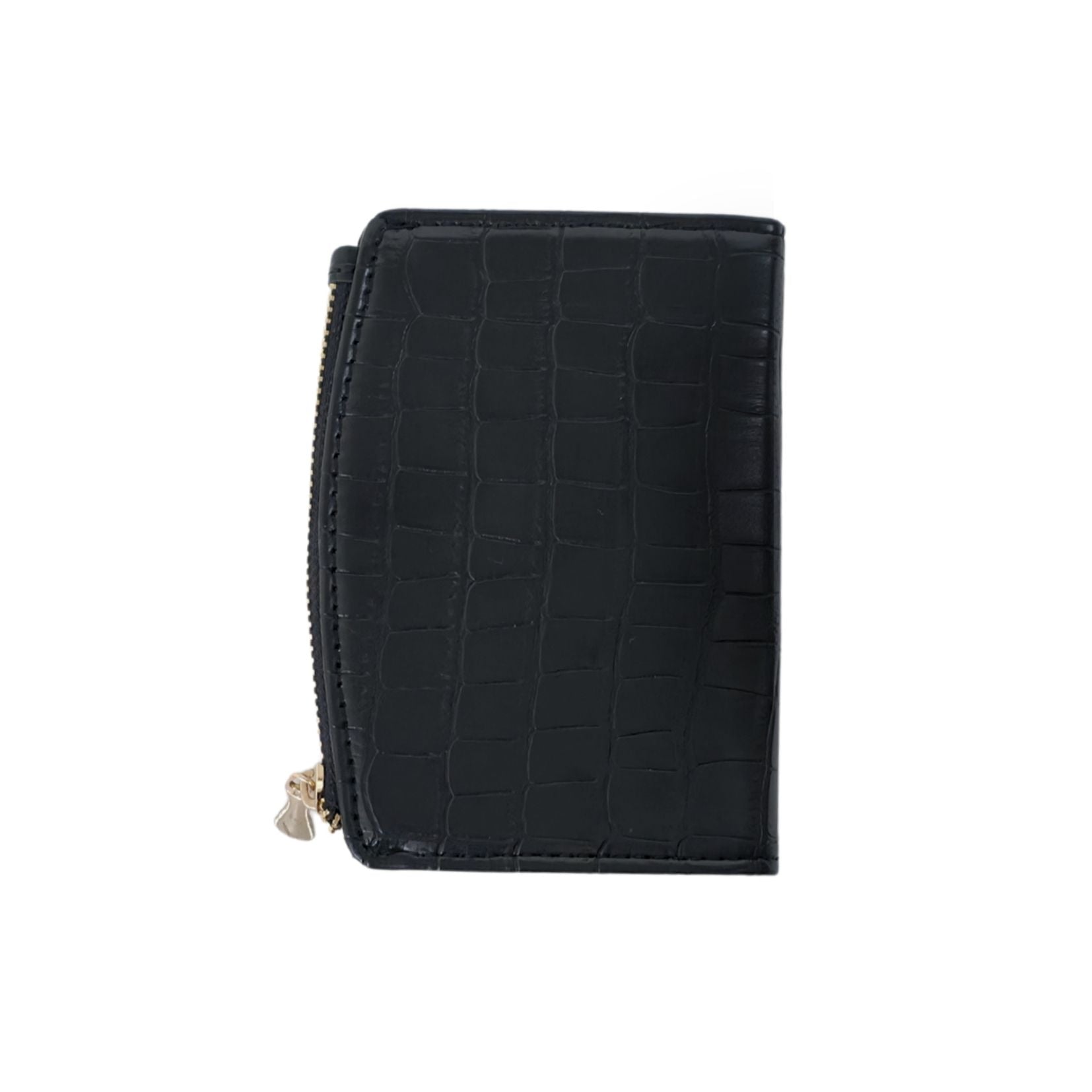 Compact Bi-Fold Wallet – Croco Black
