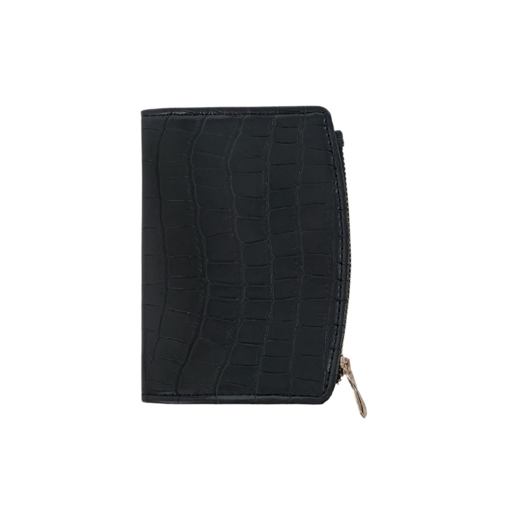 Compact Bi-Fold Wallet – Croco Black