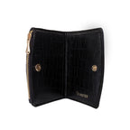 Compact Bi-Fold Wallet – Croco Black