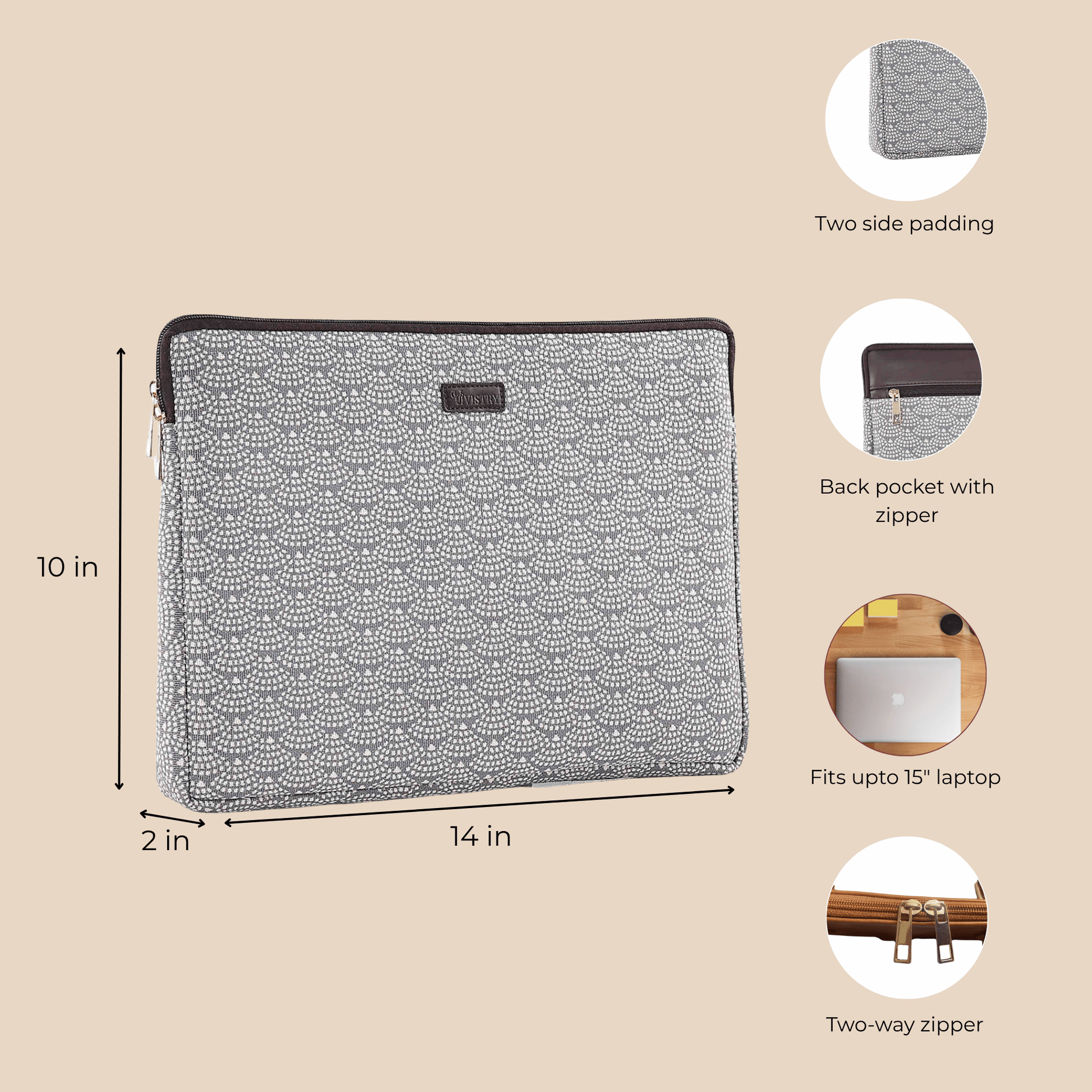 Graphite Mist Laptop Sleeve - Vivistry